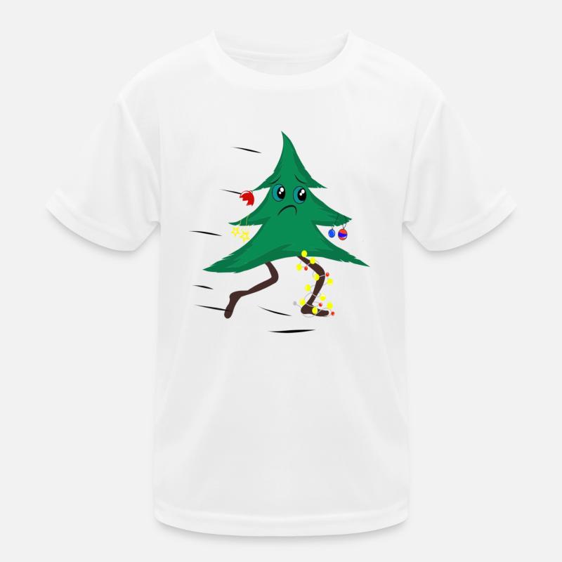 Running Christmas tree - Kids Functional T-Shirt - white