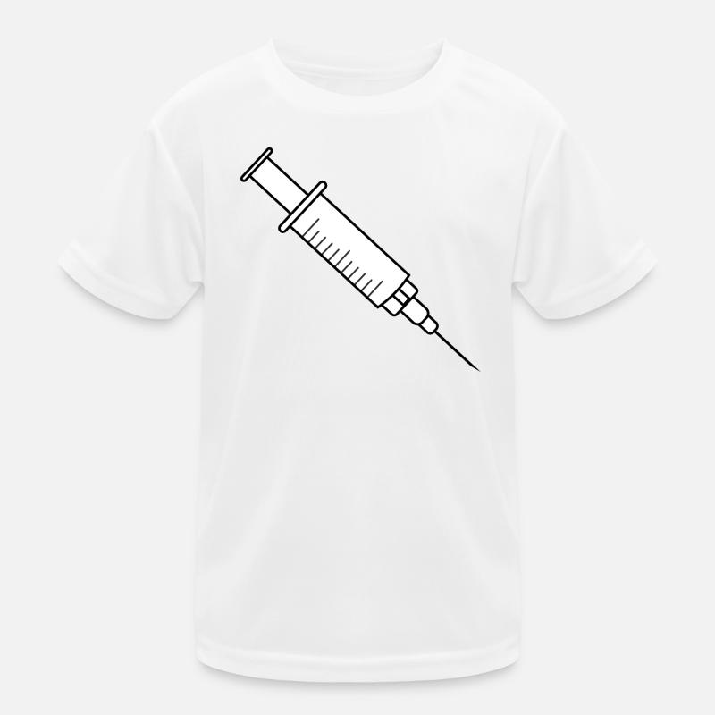 Vaccination syringe with medicine and needle Kids Functional T-Shirt
