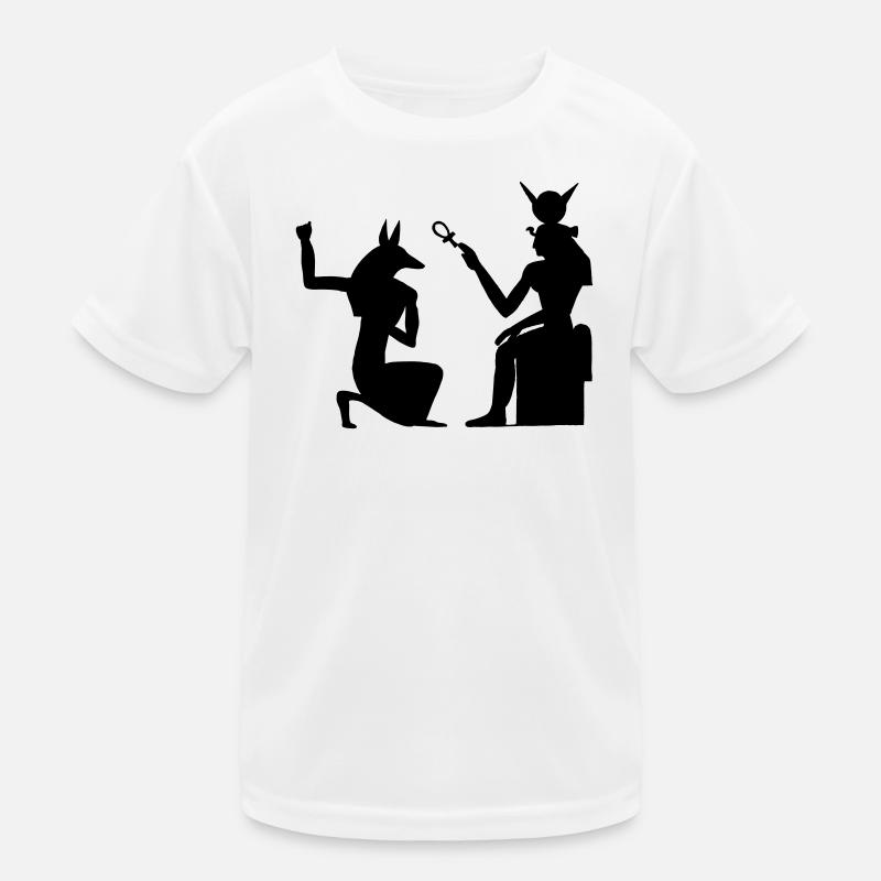 Pyramide Ägyptische Hieroglyphen Pharao - Kinder Funktions-T-Shirt - Weiß