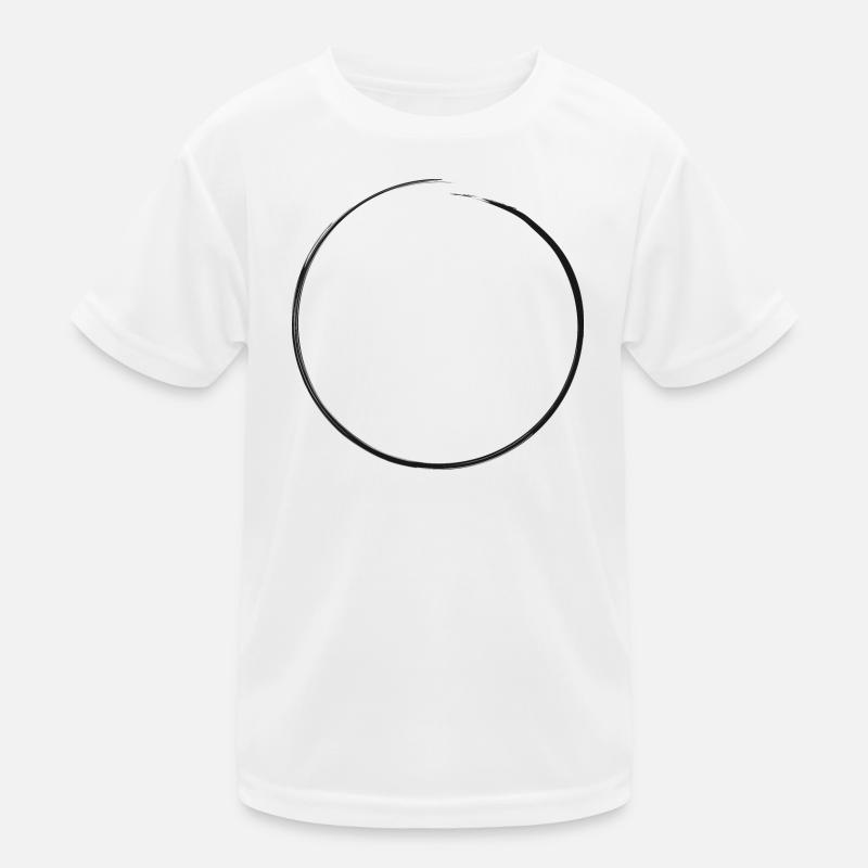 offener schwarzer Kreis | Schmutzrand Kinder Funktions-T-Shirt