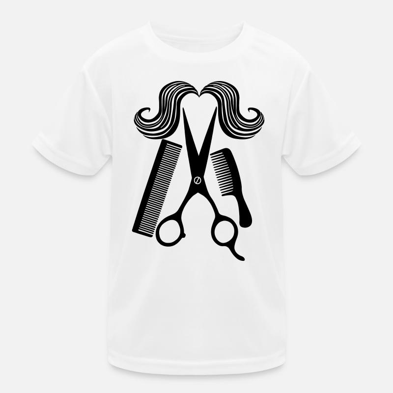 For hair salon with scissors two combs and a mustache Kids Functional T-Shirt