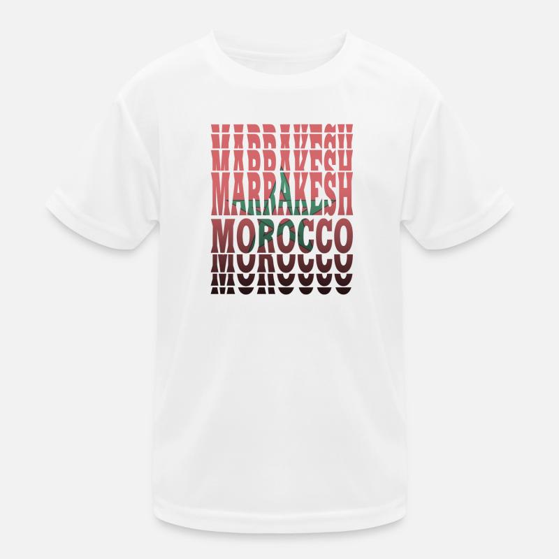 Marrakech Morocco Flag Design / Gift Idea - Kids Functional T-Shirt - white