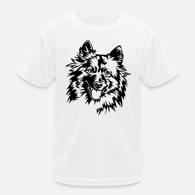 Wolfsspitz Kopf - Kinder Funktions-T-Shirt - Weiß