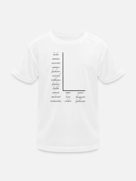 Liebe Auf Vielen Verschiedenen Sprachen - Kinder Funktions-T-Shirt - Weiß - Vorne