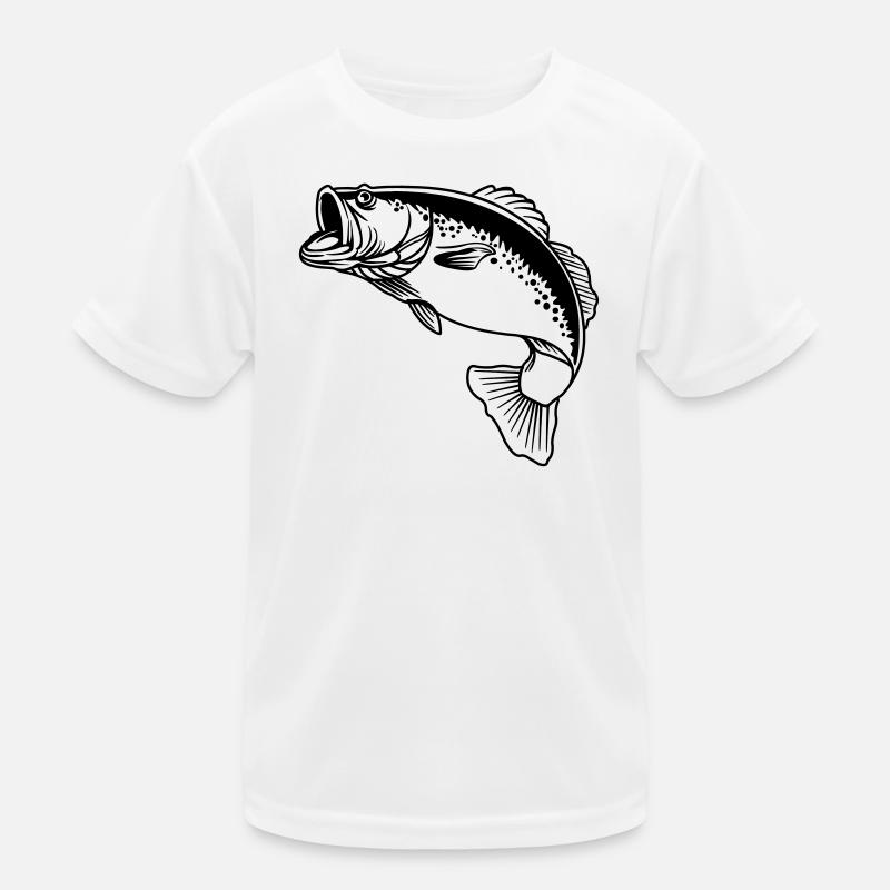Fish transparent logo for fisherman Kids Functional T-Shirt