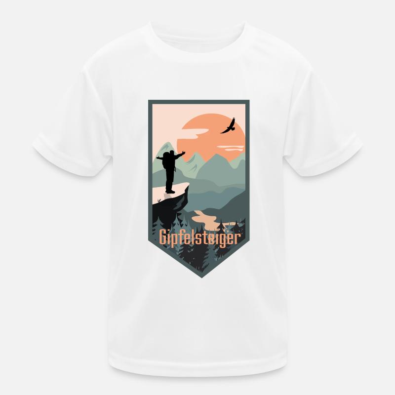 Wandern, Gipfelsteiger Kinder Funktions-T-Shirt