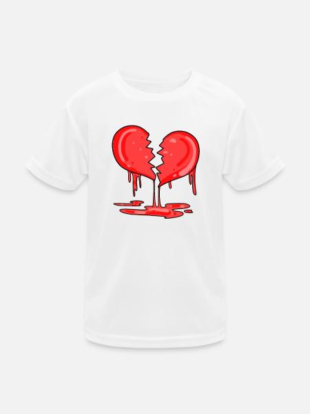 Broken heart - Kids Functional T-Shirt - white - Front