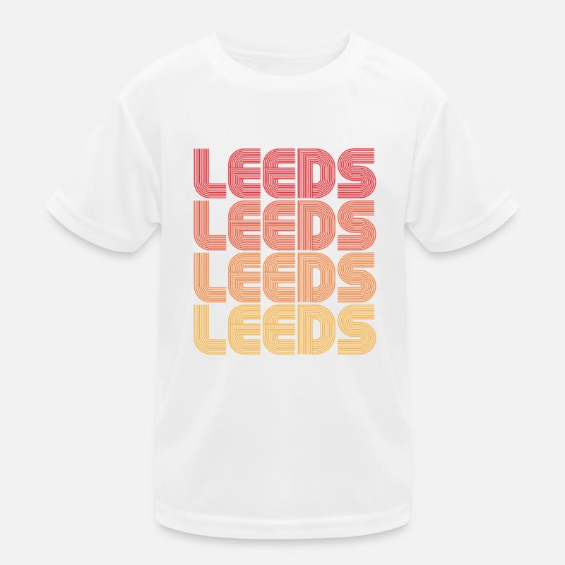 Leeds Gradient Repeats - Kinder Funktions-T-Shirt - Weiß