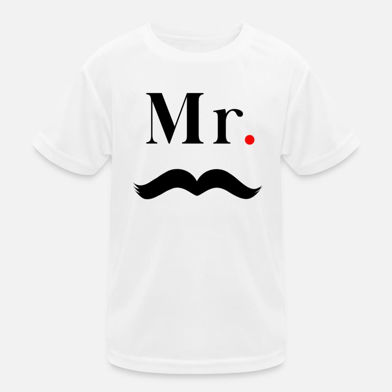 Mr. Black Moustache Kids Functional T-Shirt