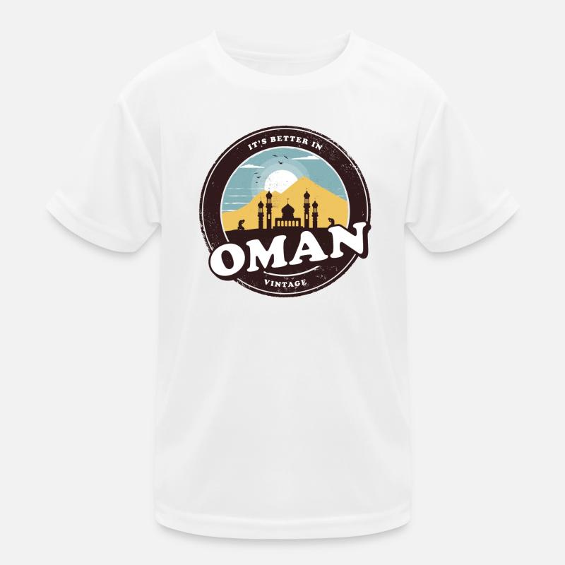 Oman Vintage Mosque Design Kids Functional T-Shirt