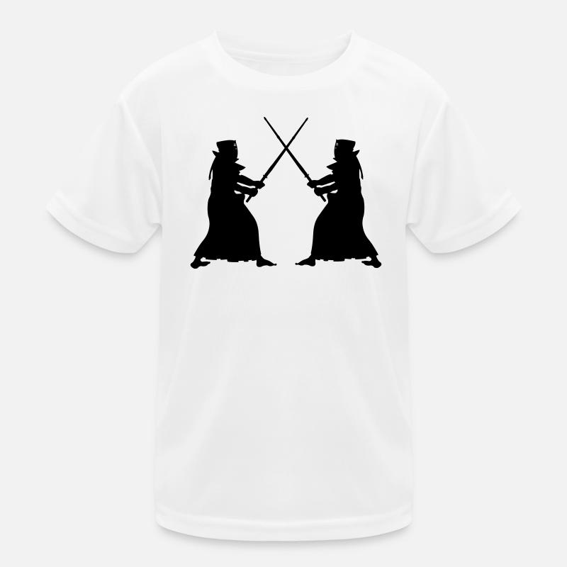 Kendo two Kendoka in fighting mode shadow figures Kids Functional T-Shirt