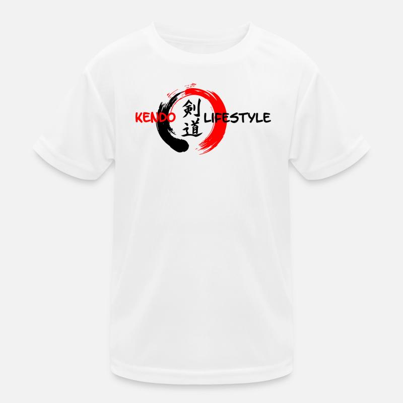Kendo Japanese script in enso zen circle Kids Functional T-Shirt