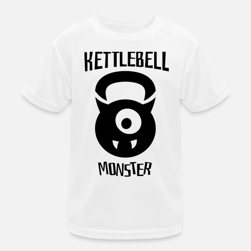 Kettlebell Monster. Wenn Sie ein Workout mögen. - Kinder Funktions-T-Shirt - Weiß
