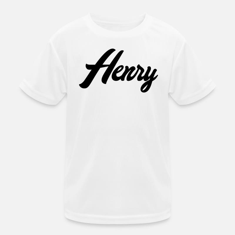 Henry Name Black - Kids Functional T-Shirt - white