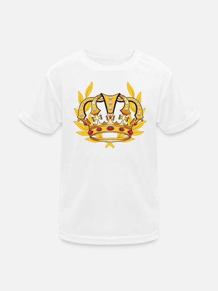 Krone König Majestät königlich Prinz - Kinder Funktions-T-Shirt - Weiß - Vorne