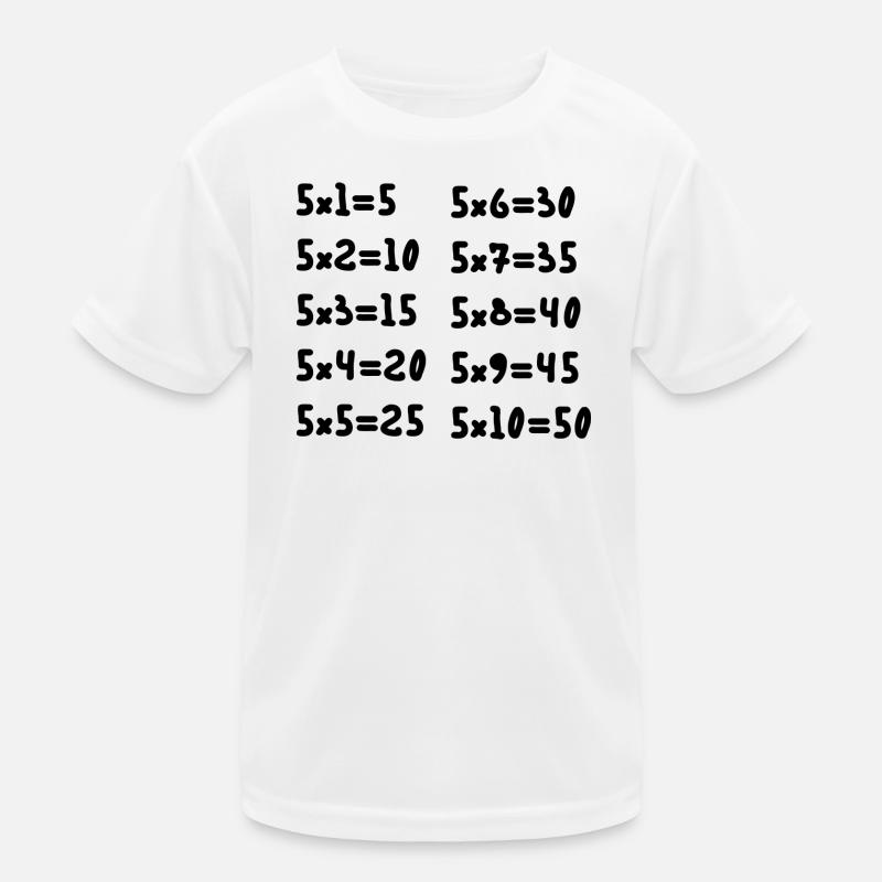 Multiplication tables of five Kids Functional T-Shirt