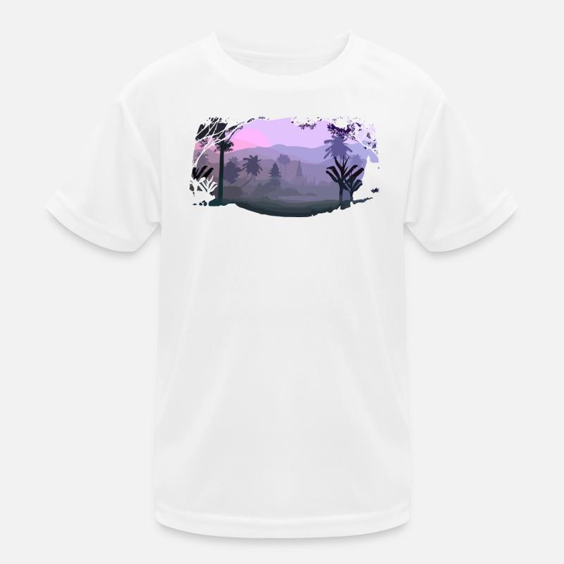 Landschaft - Kinder Funktions-T-Shirt - Weiß