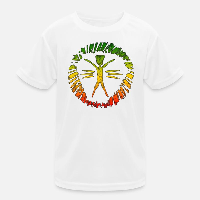 Hippie Reggae Sign with Gradient - Kids Functional T-Shirt - white
