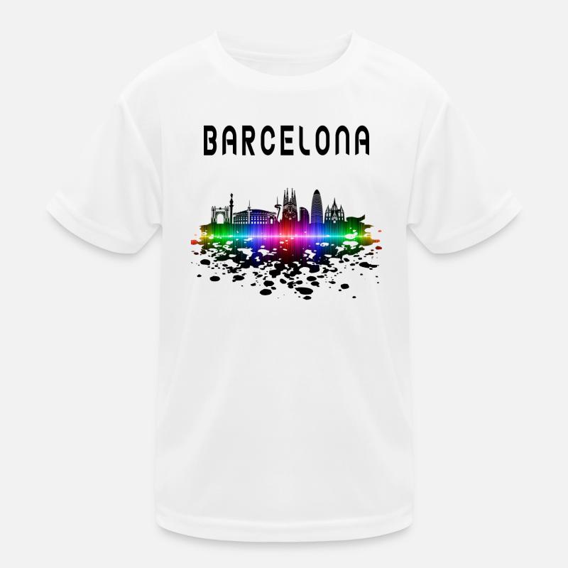 Barcelona Skyline Splash Design / Gift Kids Functional T-Shirt