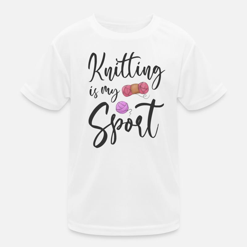 Stricken Strickerin - Kinder Funktions-T-Shirt - Weiß
