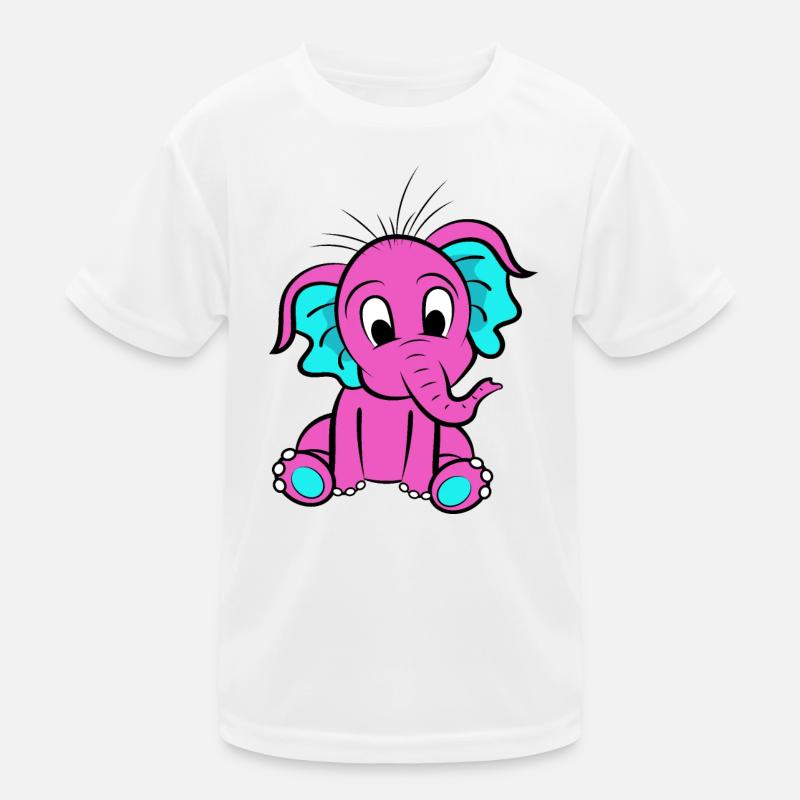 Rosa Elefant Kinder Funktions-T-Shirt