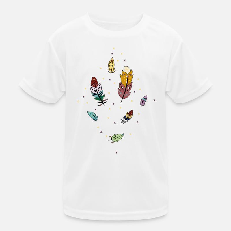 Bunte Federn Kinder Funktions-T-Shirt