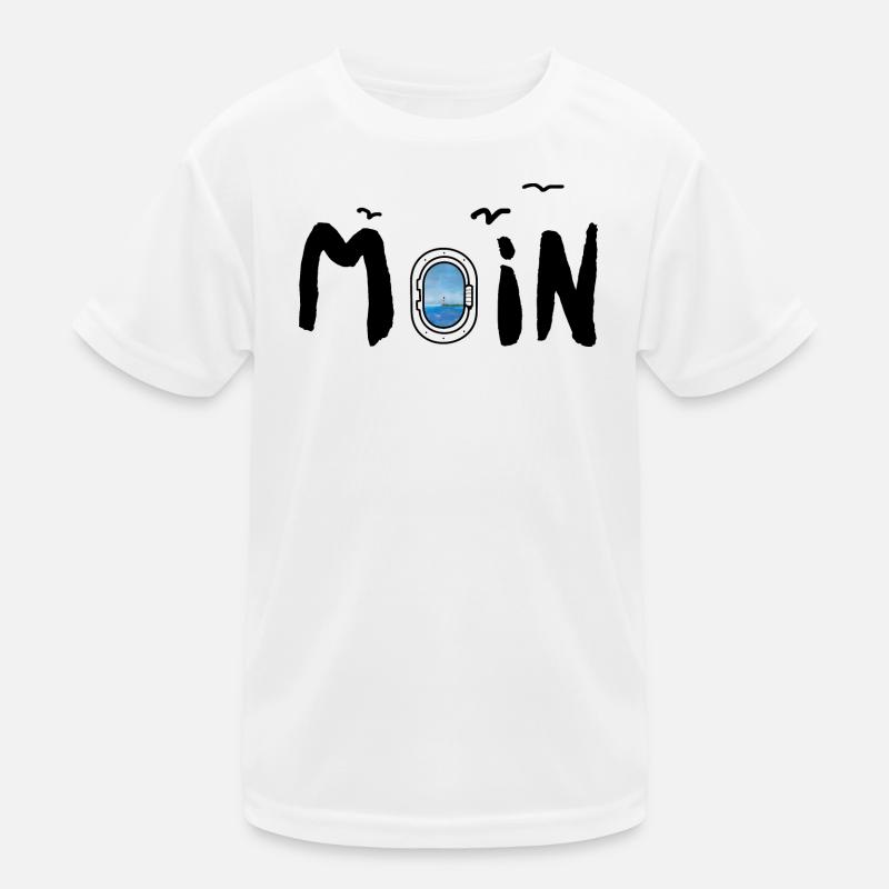 Moin Meer Leuchtturm Möwe See Nordisch Maritim Kinder Funktions-T-Shirt