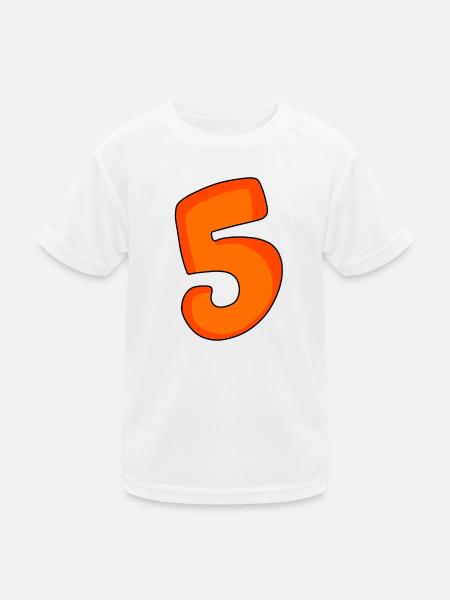 5 - Kinder Funktions-T-Shirt - Weiß