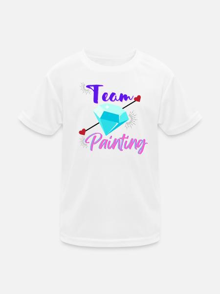 Team Diamond Painting - Kinder Funktions-T-Shirt - Weiß