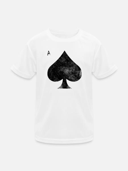 Ace of spades card to play poker casino - Kids Functional T-Shirt - white