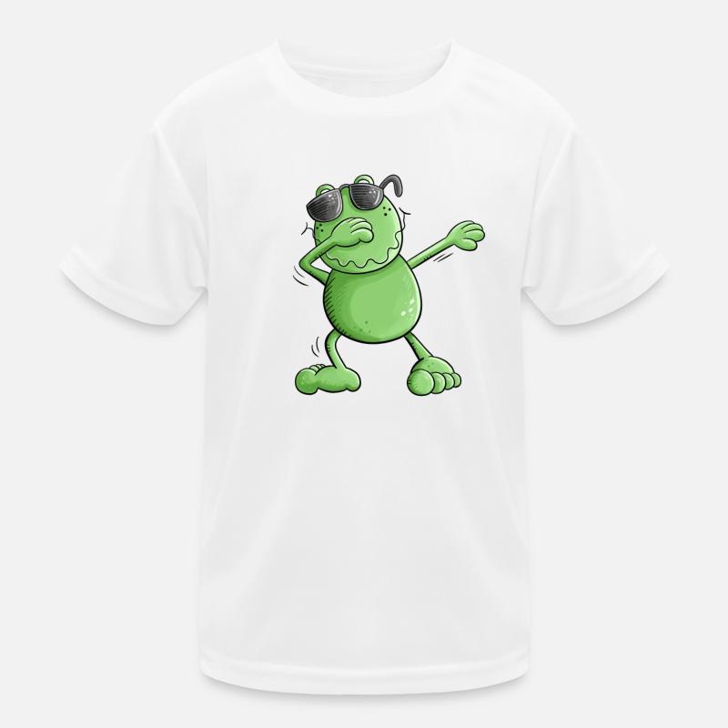 Cool frog with sunglasses Make the Dab Dance - Kids Functional T-Shirt - white