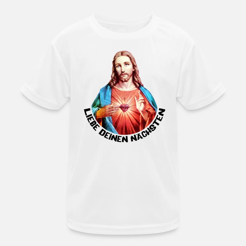 Aime ton prochain Jésus Bénédiction de la main gauche T-shirt sport Enfant