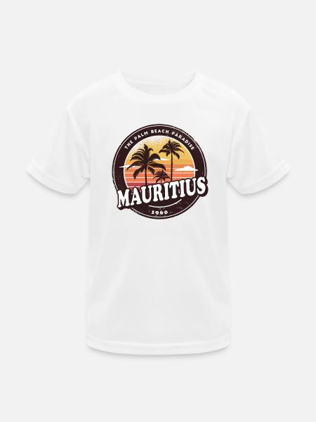 Mauritius Vintage Beach Design / Geschenkidee - Kinder Funktions-T-Shirt - Weiß
