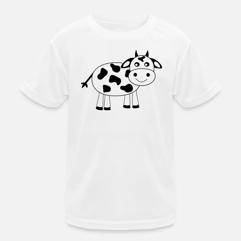 Kuh schwarz Comic Kinder Funktions-T-Shirt