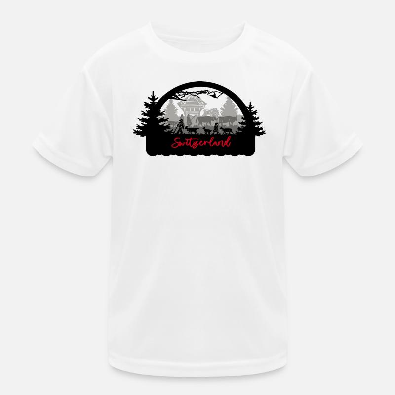 Switzerland Silhouette Kids Functional T-Shirt