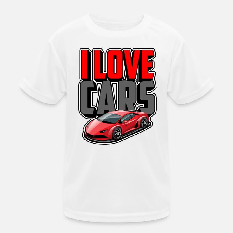 Ich liebe Autos Kinder Funktions-T-Shirt