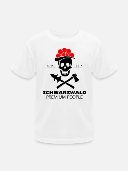 Black Forest Skull Bollenhut - Premium Design - T-shirt sport Enfant - blanc - Devant