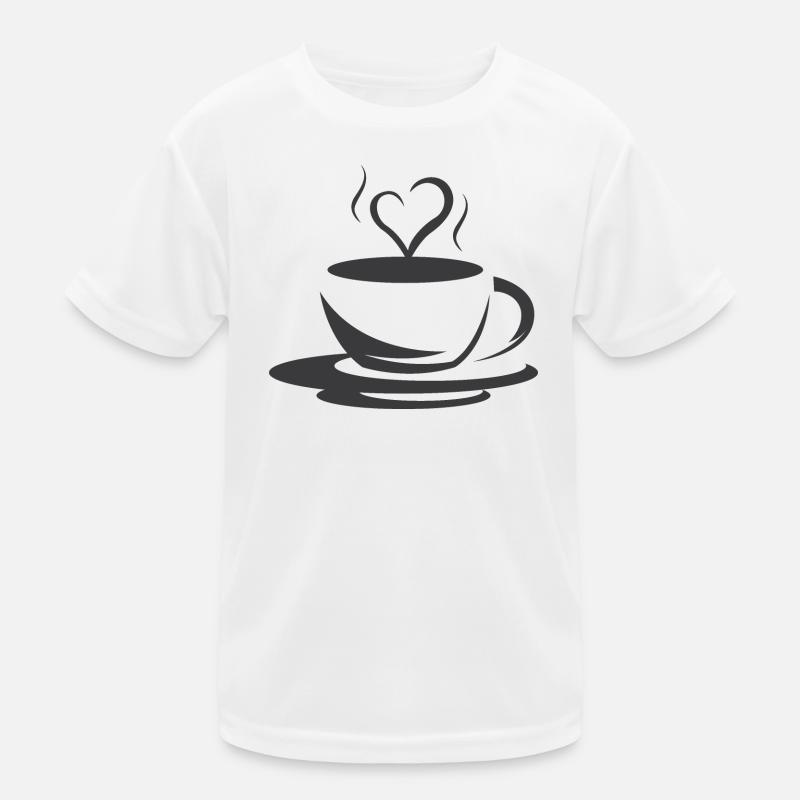 Cafe Kaffee Illustration Logo icon Herz Liebe Kinder Funktions-T-Shirt
