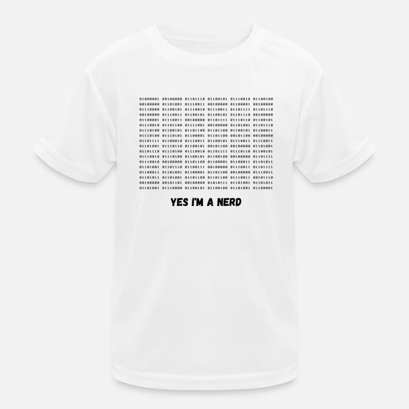 Ich bin ein Nerd - Kinder Funktions-T-Shirt - Weiß