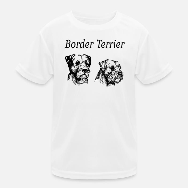 Border Terrier Doppelportrait Kinder Funktions-T-Shirt