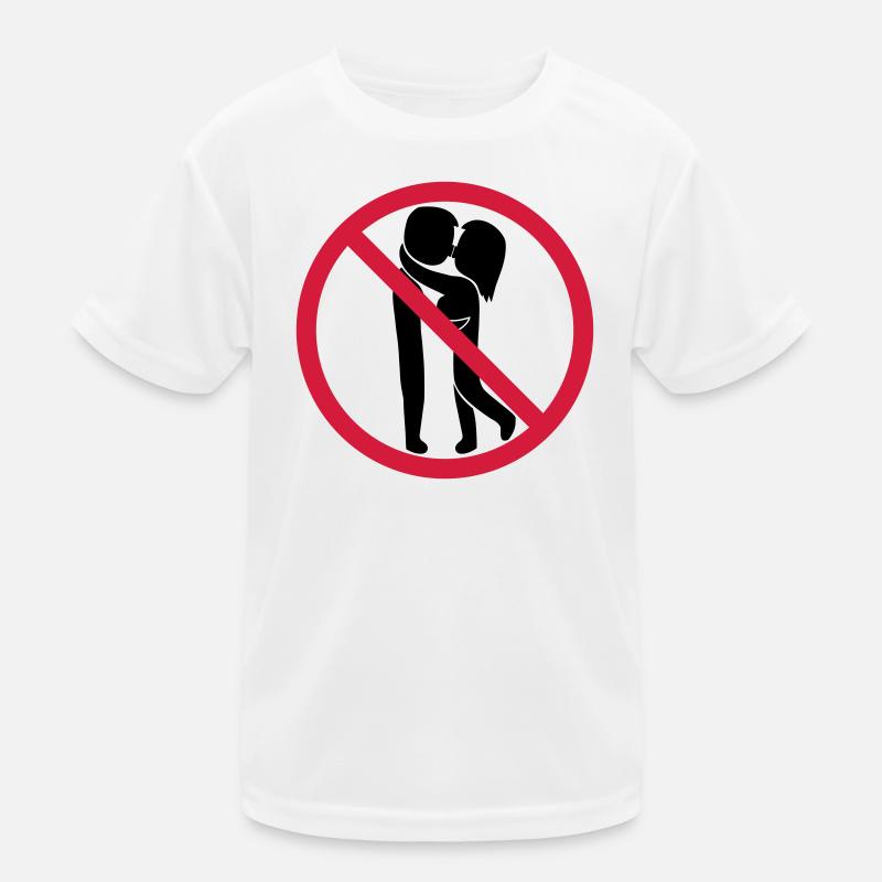 Signe interdit de baiser - T-shirt sport Enfant - blanc