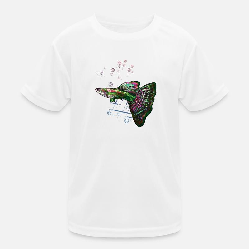 Guppy Beginner Fish Aquarium Fun - Kids Functional T-Shirt - white