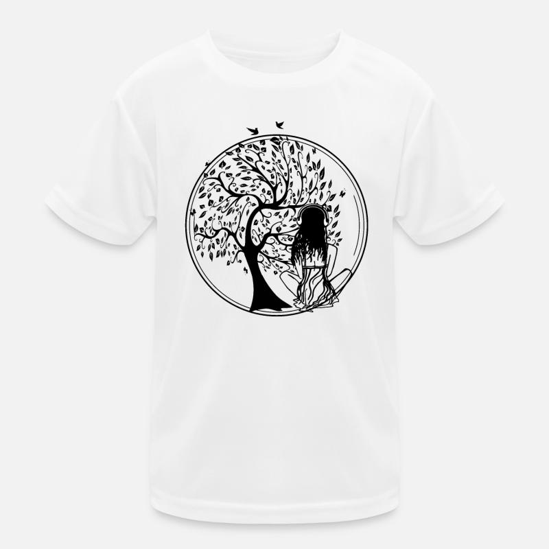 Tree Silhouette Ohrhörer Kinder Funktions-T-Shirt