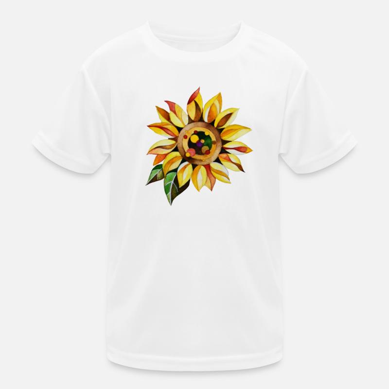 Sonnenblume - Kinder Funktions-T-Shirt - Weiß