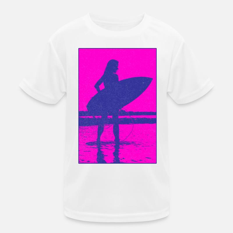 Plage Surfeur Silhouette Néon T-shirt sport Enfant