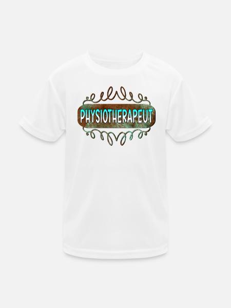 Physiotherapeut - Kinder Funktions-T-Shirt - Weiß - Vorne