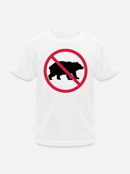 Bouclier interdit d’ours - T-shirt sport Enfant - blanc - Devant