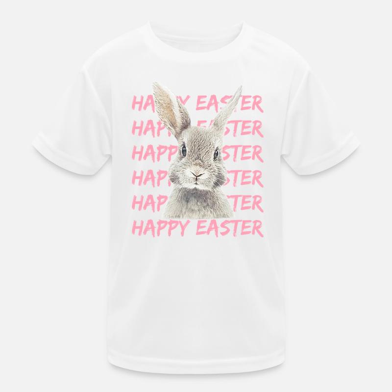 Pastellhase mit Easter-Muster Kinder Funktions-T-Shirt