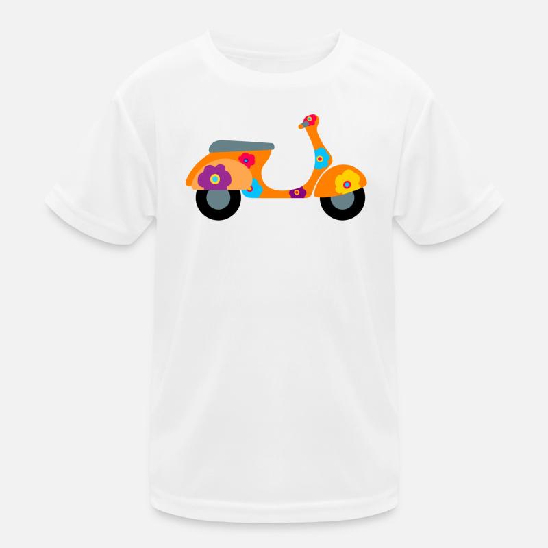 Roller Blumen Ciao Italien farbenfroh Muster Kinder Funktions-T-Shirt