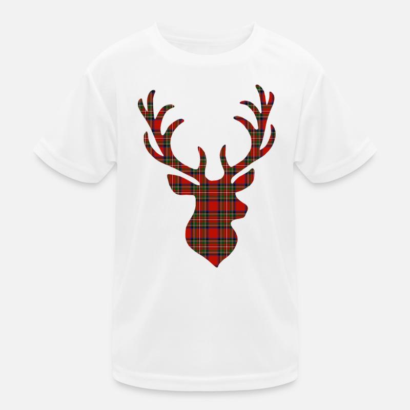 Cervidé tartan rouge T-shirt sport Enfant